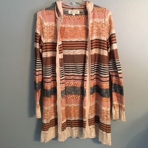 Pink Rose Hooded Cardigan