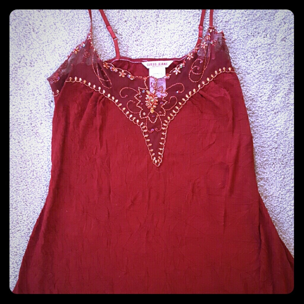 Romantic Maroon Long Tank Top