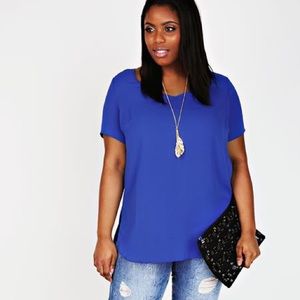 Blue Chiffon Top