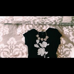 Black sequined tee