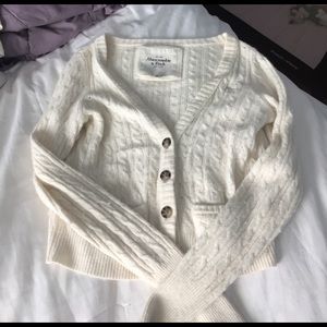 A&F white cardigan