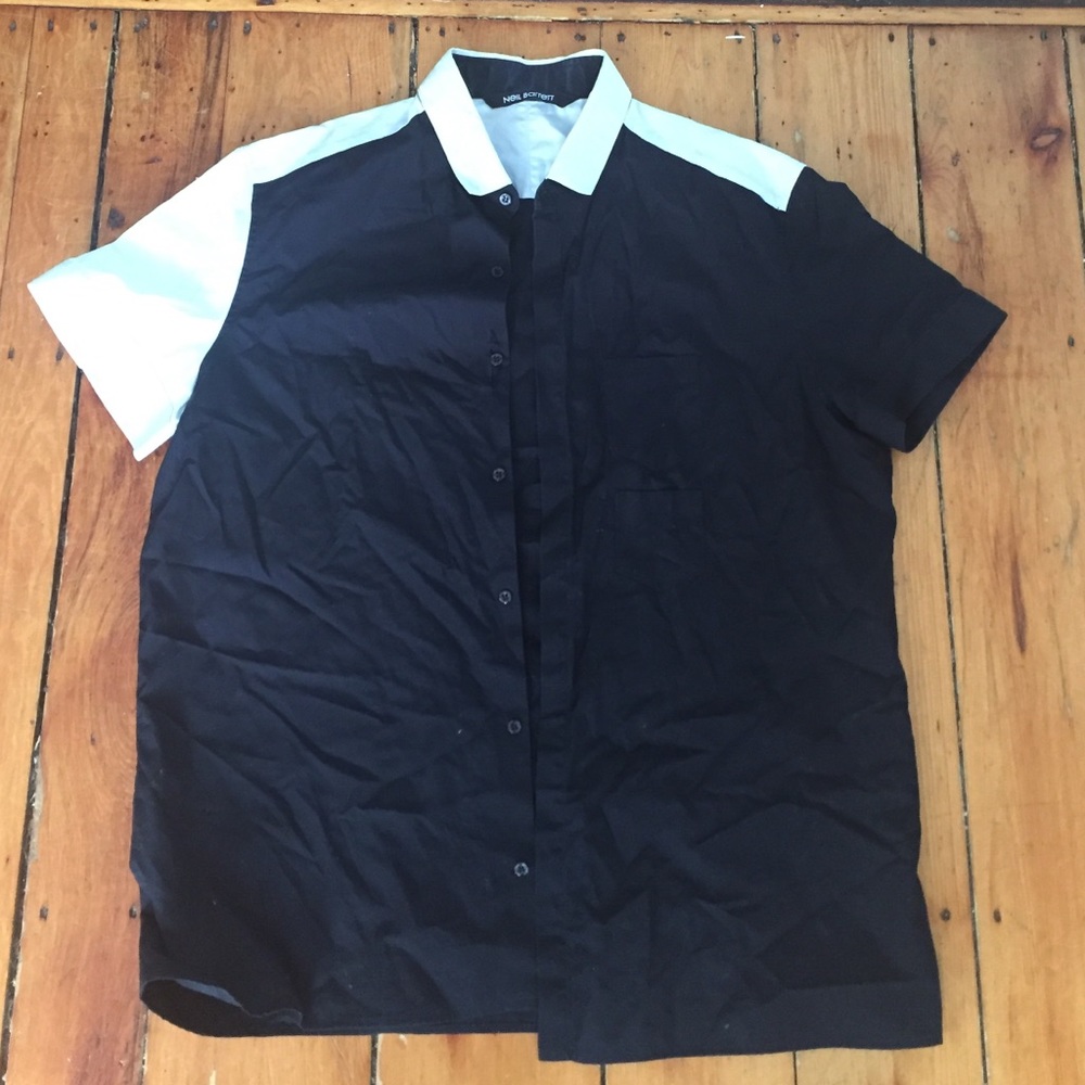 Neil barrett black and white button up