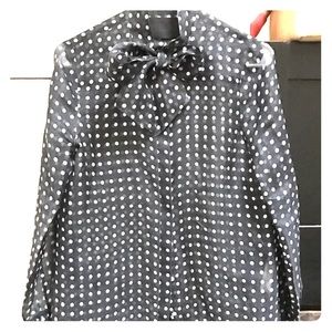 J Crew Runway Pussy Bow Button Up Blouse