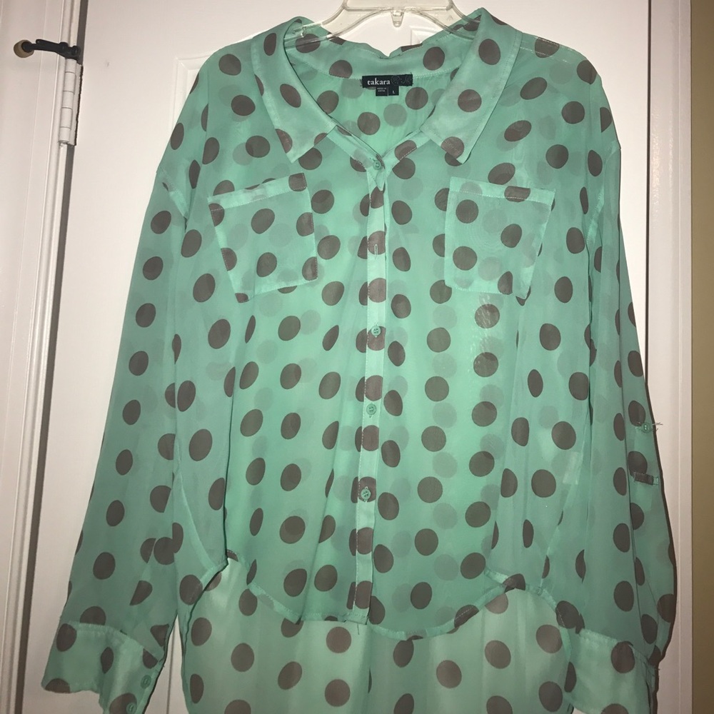 Sheer long sleeves top