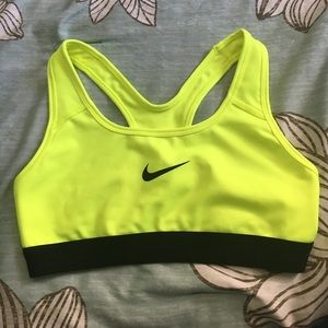 Neon Yellow and Black Nike Sports Bra