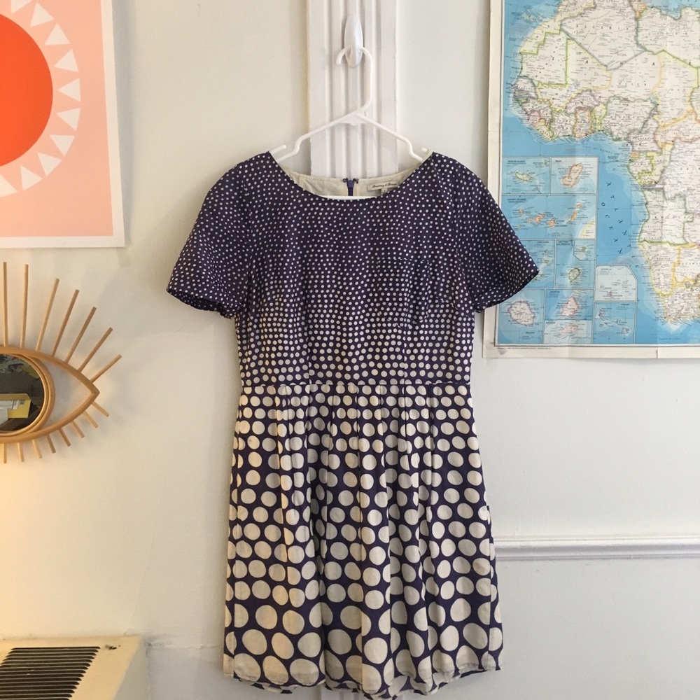 Madewell blue polka dot dress