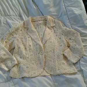 Ladies cream eyelet blazer, size XL!