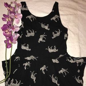 F21 black patterned cut out dress