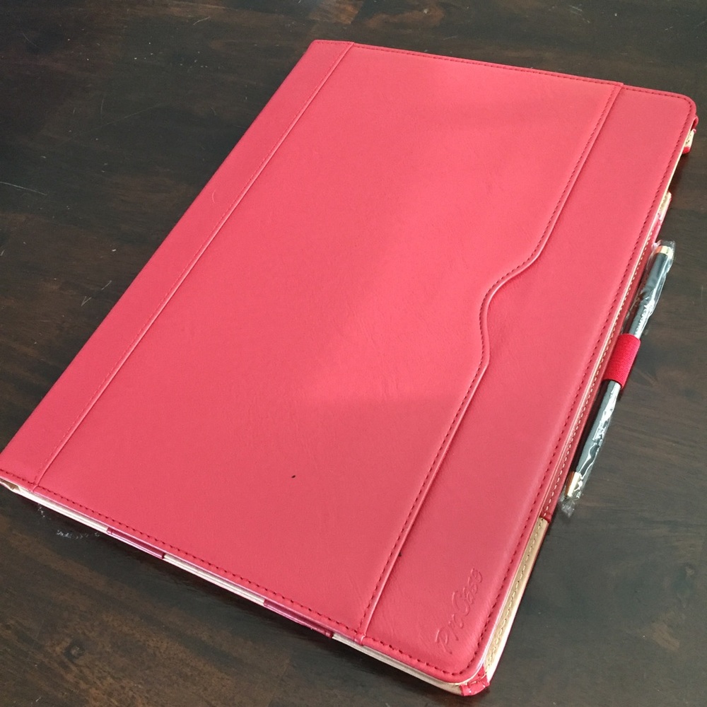 Red leather iPad Pro cover. NWT