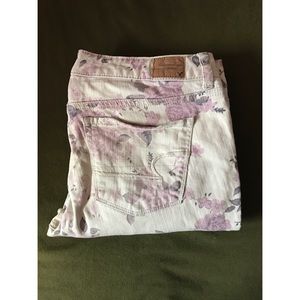 American Eagle floral jeans