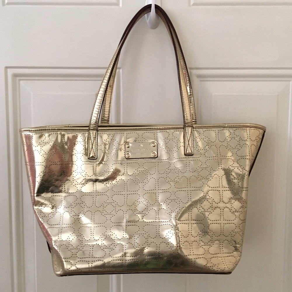 Kate Spade Gold Perforated Tote
