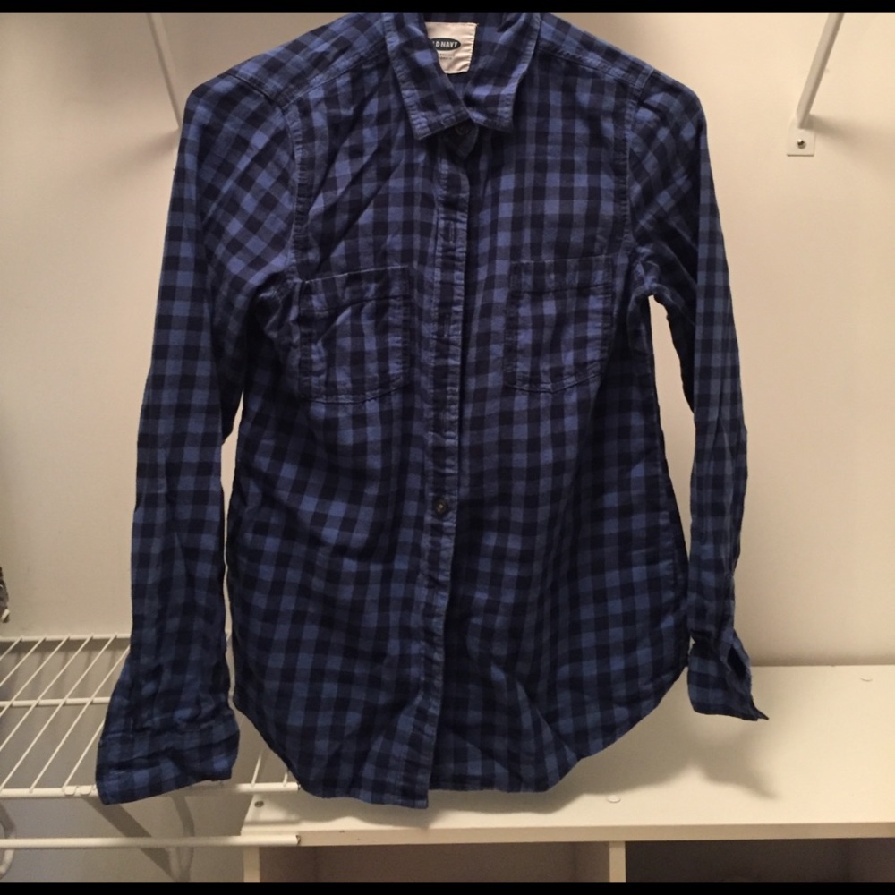 Blue and black flannel