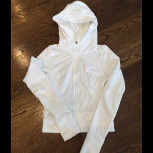 Full zip white lululemon hoodie