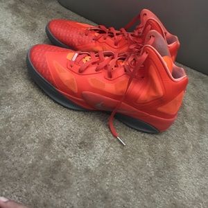 Orange NIKE Hyperfuse basketball shoes