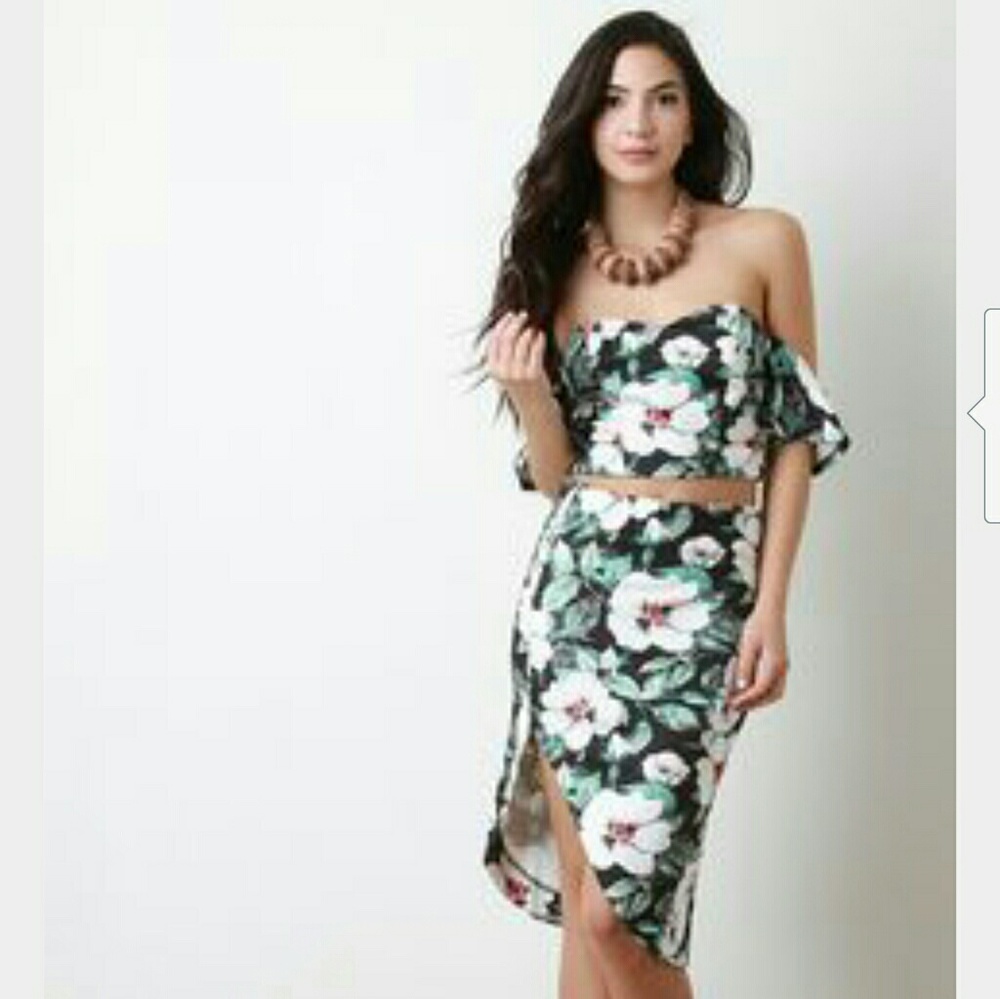 Floral top and skirt
