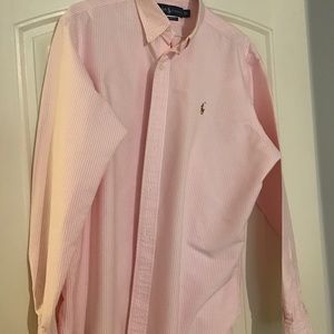 Ralph Lauren classic fit pink stripe shirt