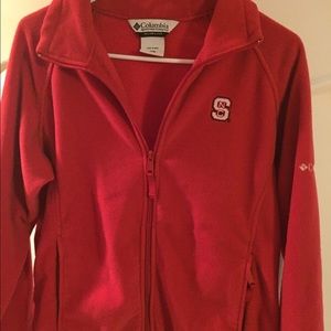 Red NCSU Wolfpack Women's Fleece Columbia Jacket