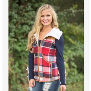 Gently used Judith march plaid vest