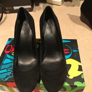 J Crew Suede block heel pumps