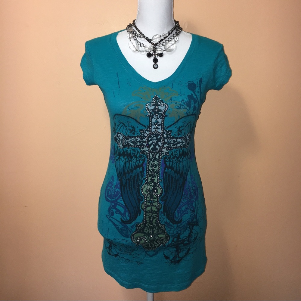 Vanity V Neck Embellished T-Shirt