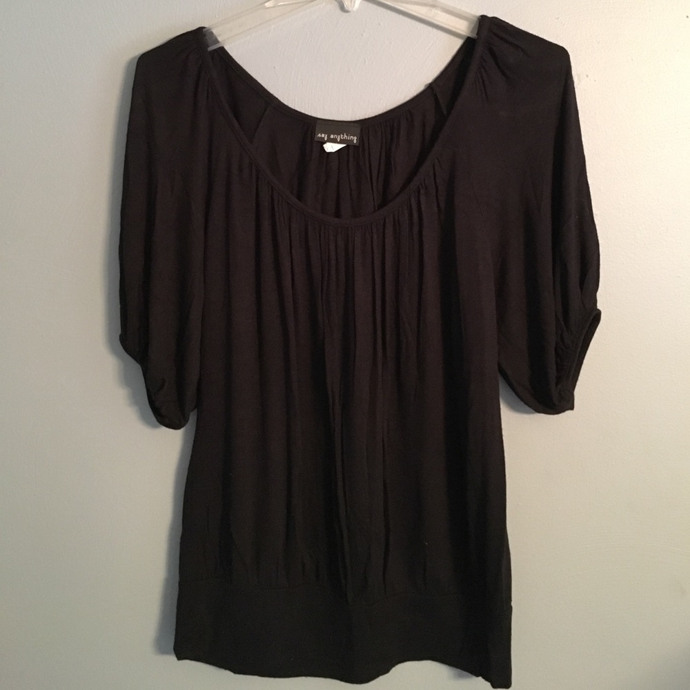 Black Swoop-neck Shirt