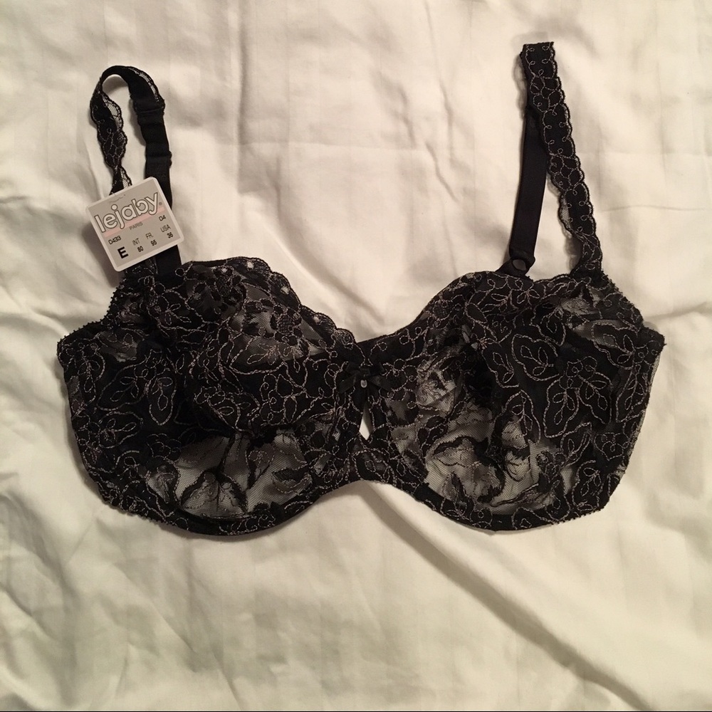 🌻🌻Lejaby Paris black/gold lace underwire bra