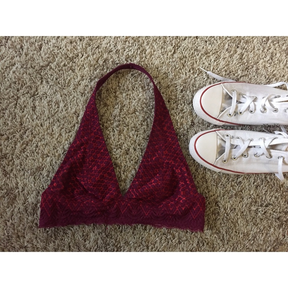 Maroon Free People halter bralette