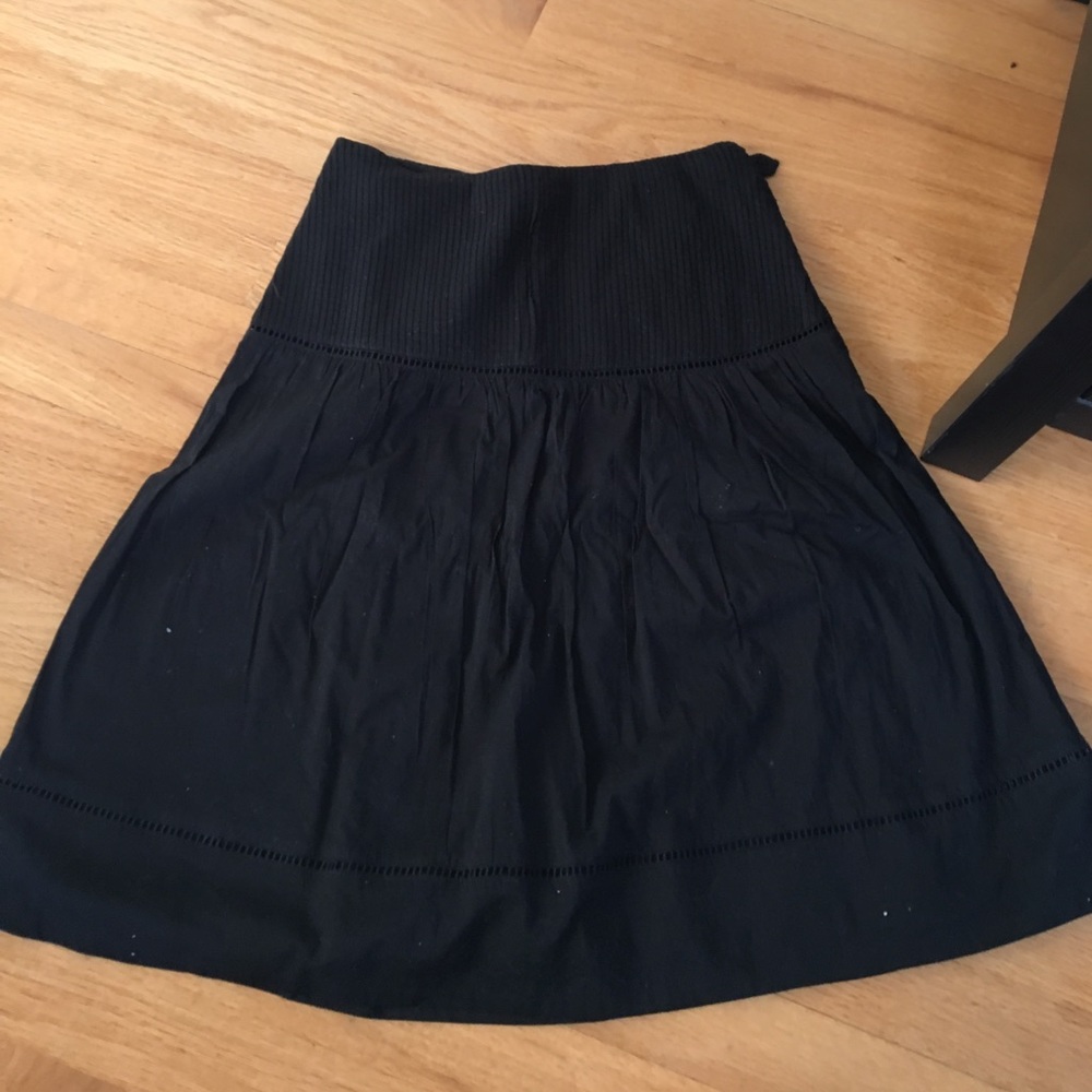 Black full mid length skirt
