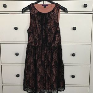 Black and Pink Lace Dress