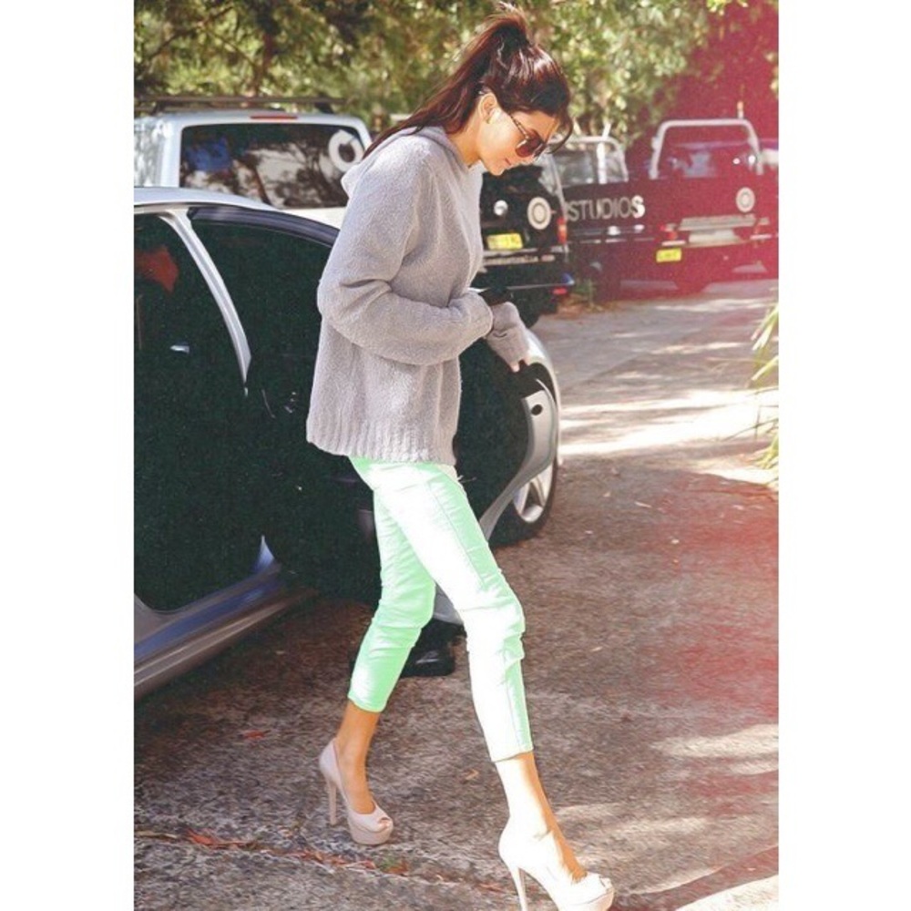 Mint Skinny Pants w/ zippers - Picture 2 of 4