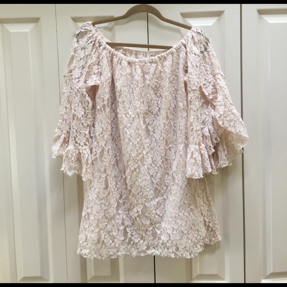 Lace off the shoulder short dress/tunic