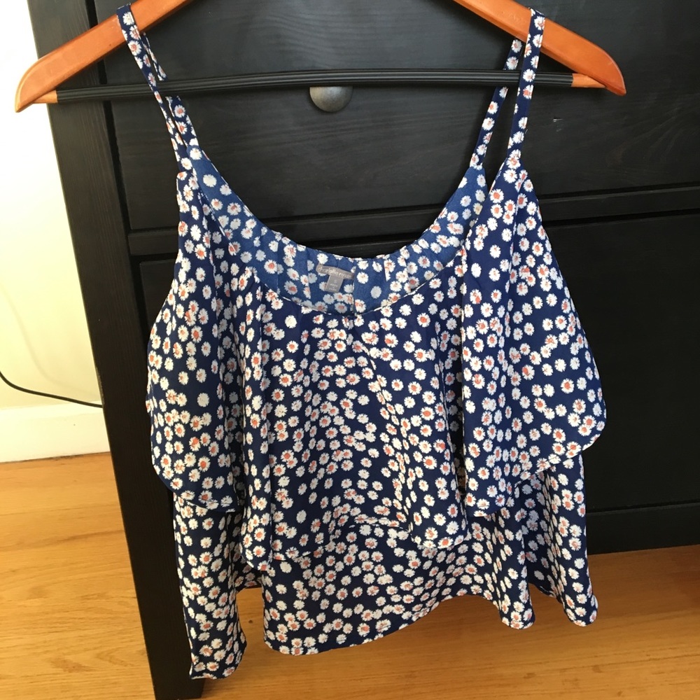 Flowy layered floral blouse