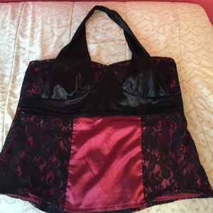 Sexy silk & lace Torrid halter top
