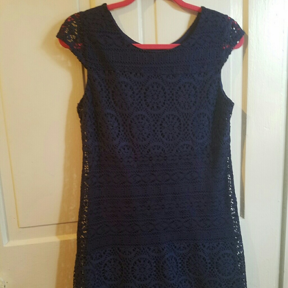 Blue lace dress