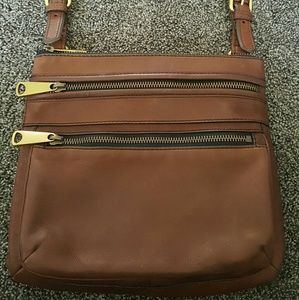 Fossil Leather Crossbody Bag Adjustable and Big!