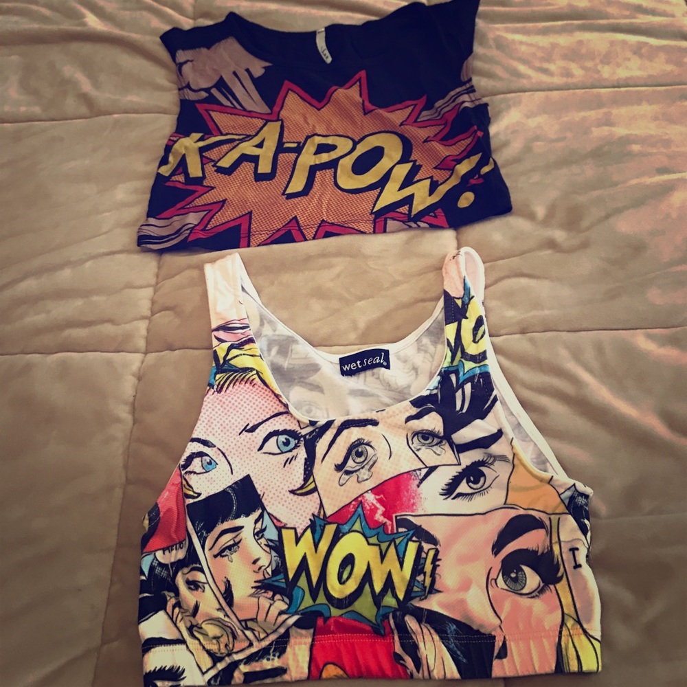 Selling 2 comic book inspired crop tops!!!