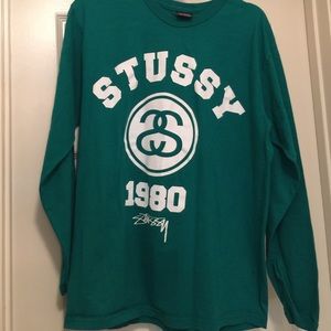 Green Stussy long sleeve shirt