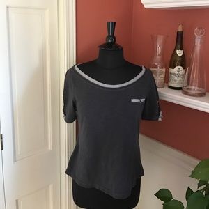 Anthropologie charcoal gray t shirt