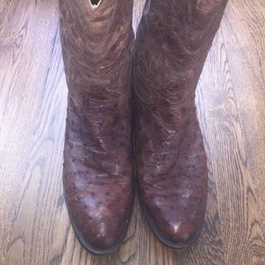 Men's Brown ostrich Corral cowboy boots