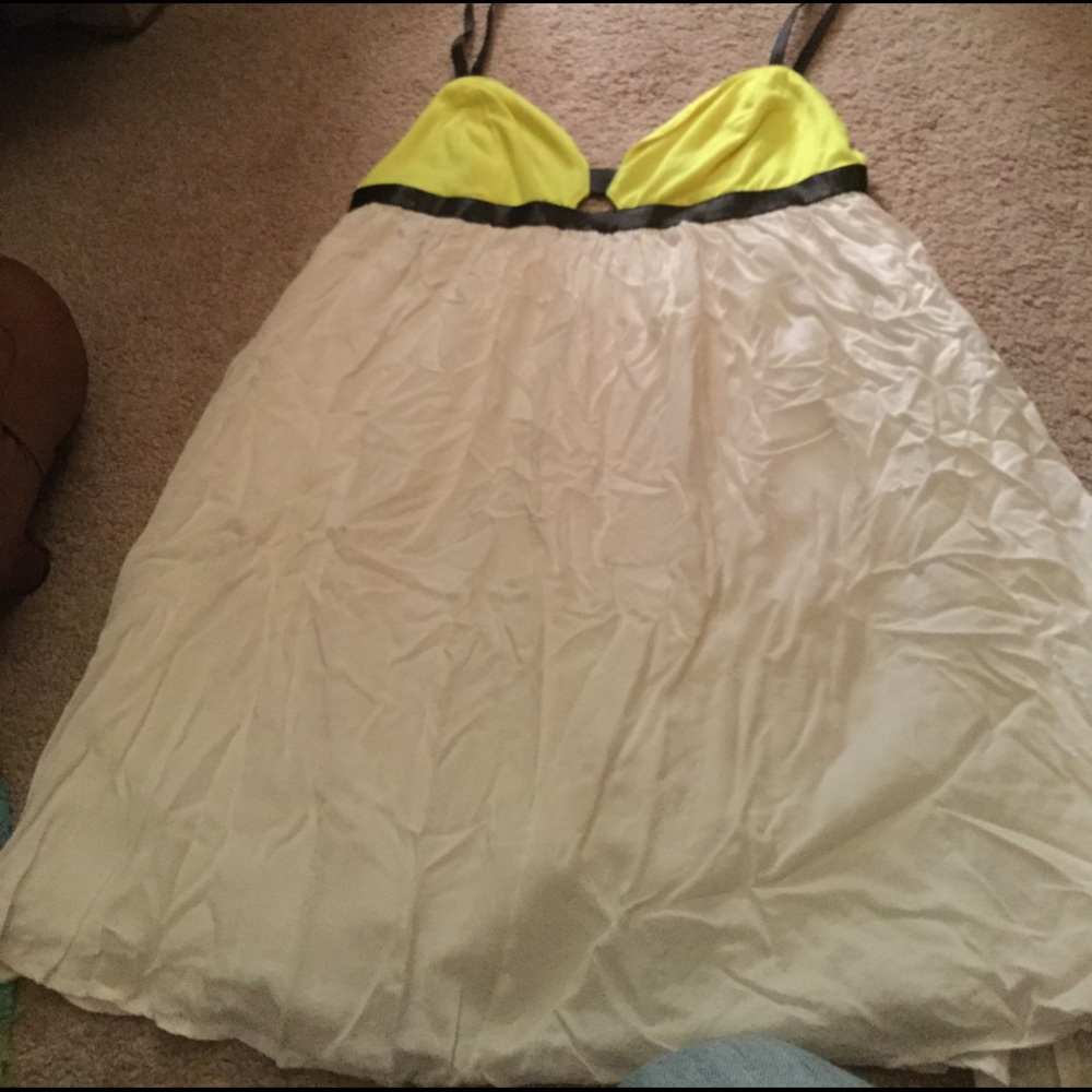 Fluorescent Yellow Ruffle Dress