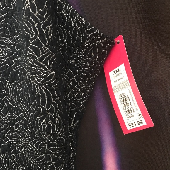 Sparkly Plus Size Dress Dark Blue Black sleeveless 2xl silver accents XXL - Picture 9 of 15