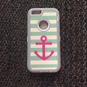 Nautical Stripe & Anchor Phone Case 6/6s