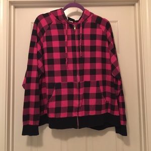 Hot pink plaid Torrid hoodie