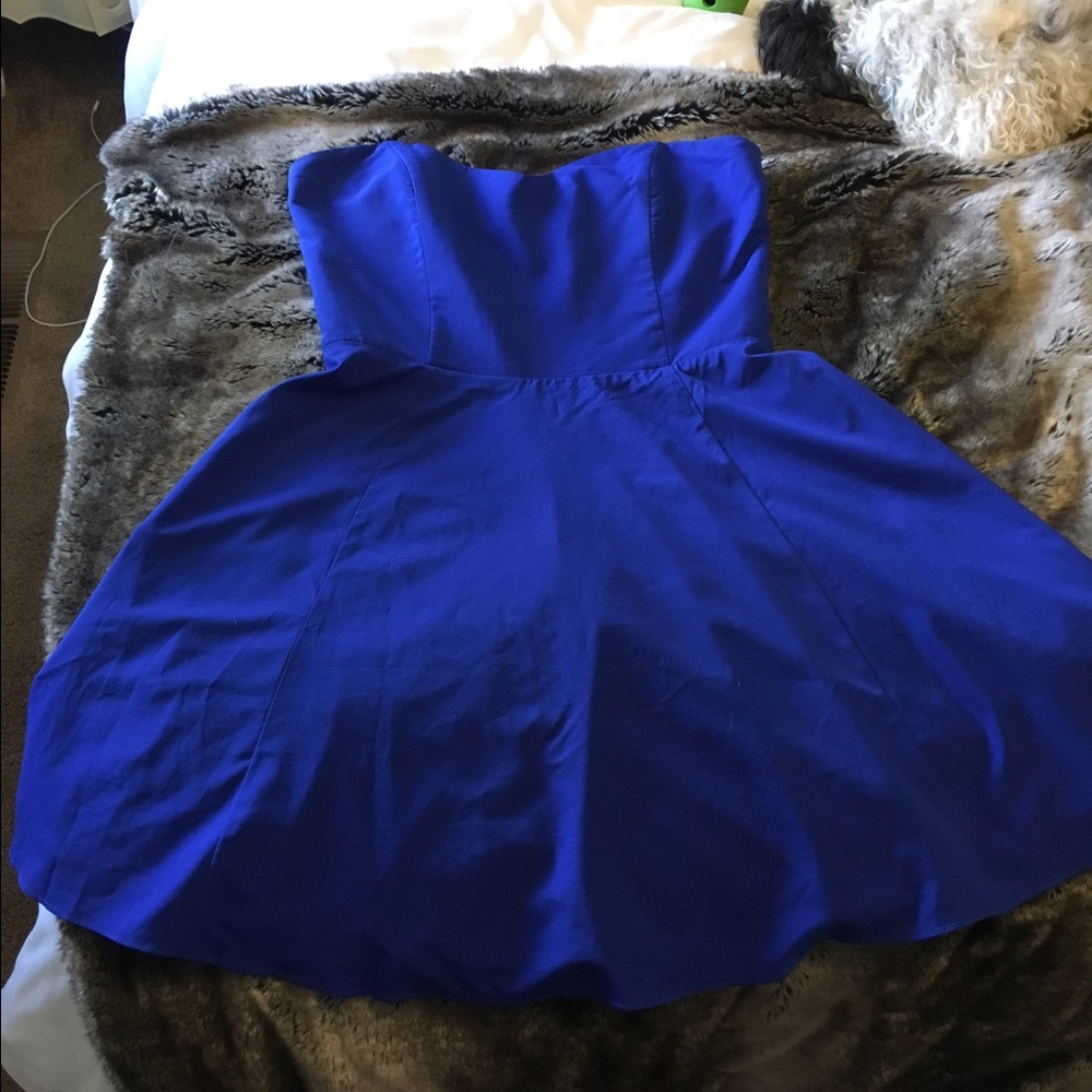 Strapless Blue Dress