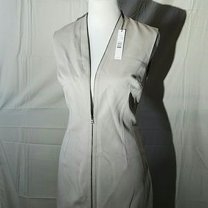 Tahari V neck Zipper Dress