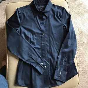 Navy blue business blouse.