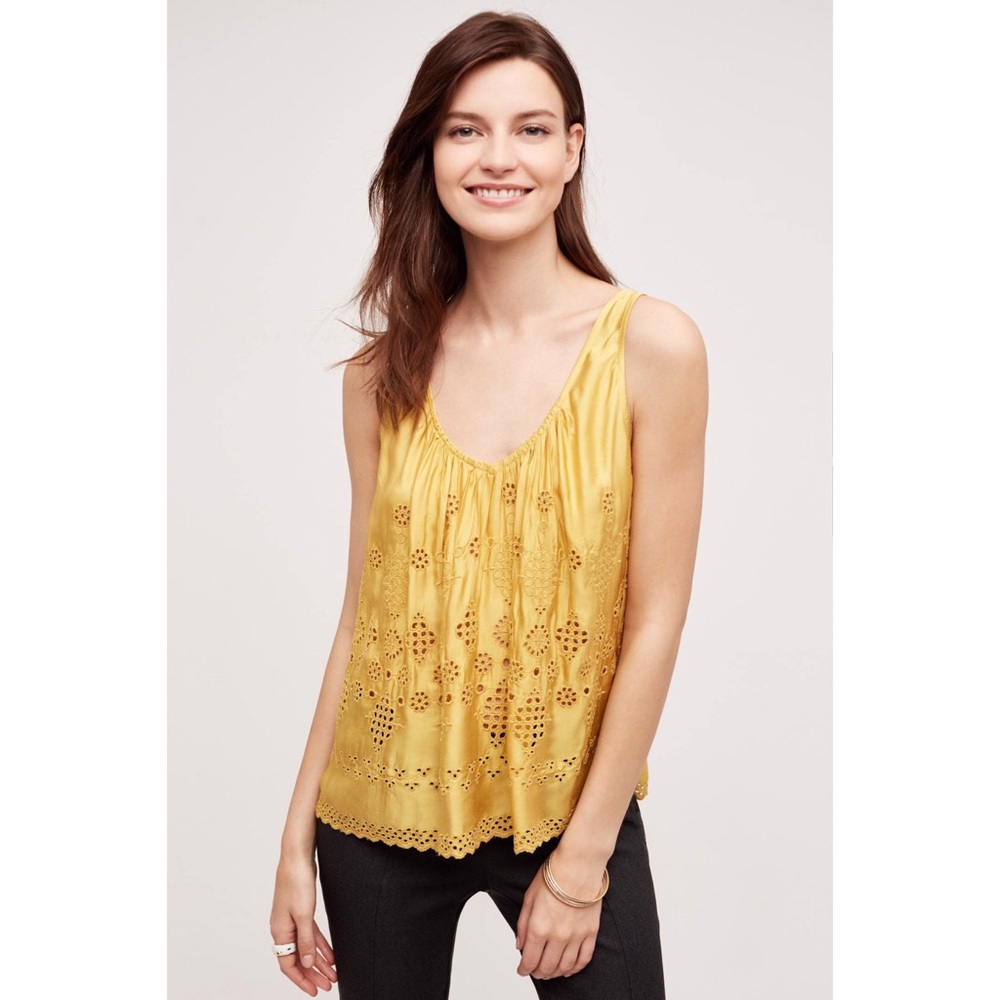 Anthropologie Sadie Swing Tank in Maize NWT