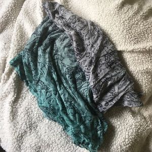 Ombré printed sheer scarf