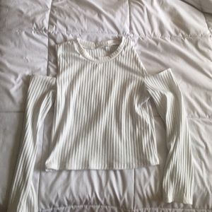 White cropped long sleeve