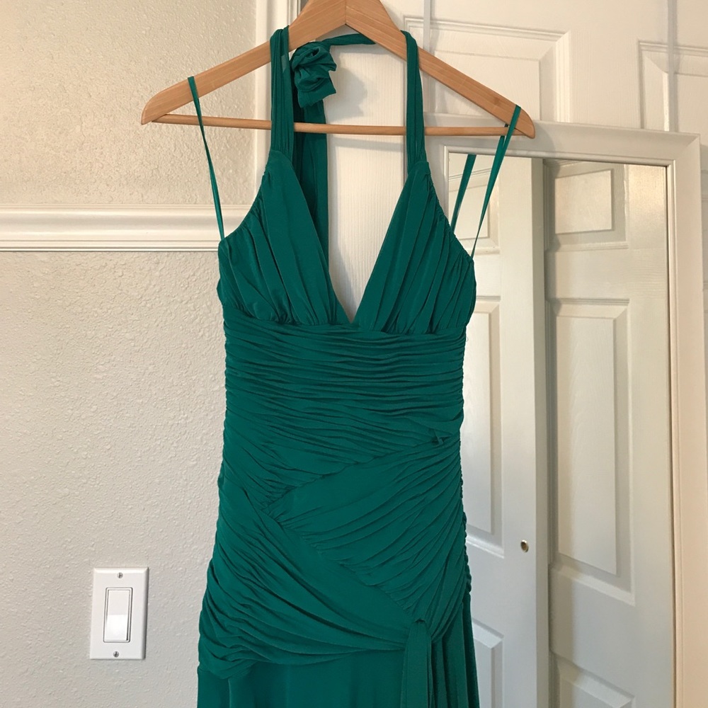 Floor length touched prom dress